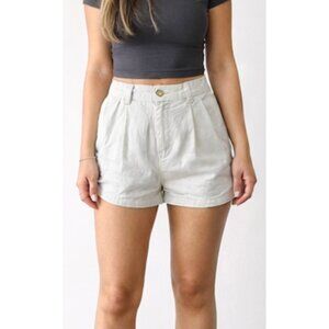 Glassons Cream Corduroy High-Waist Shorts